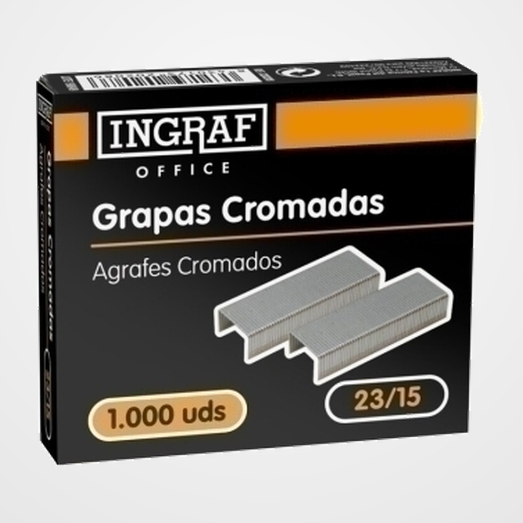 GRAPAS OFFICE GRUESOS 23/15 GALVANIZADAS caja de 1000