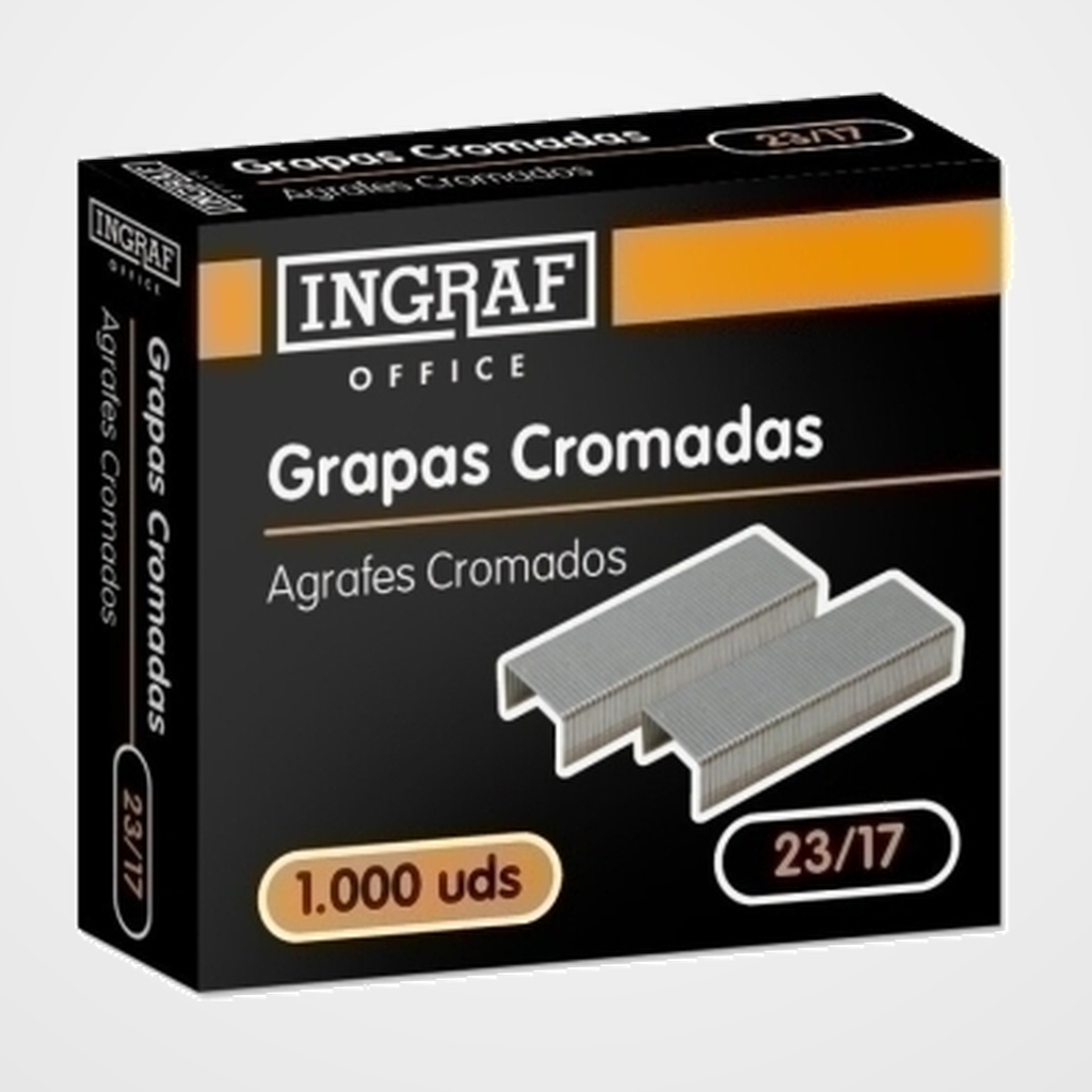 GRAPAS OFFICE GRUESOS 23/17 GALVANIZADAS caja de 1000