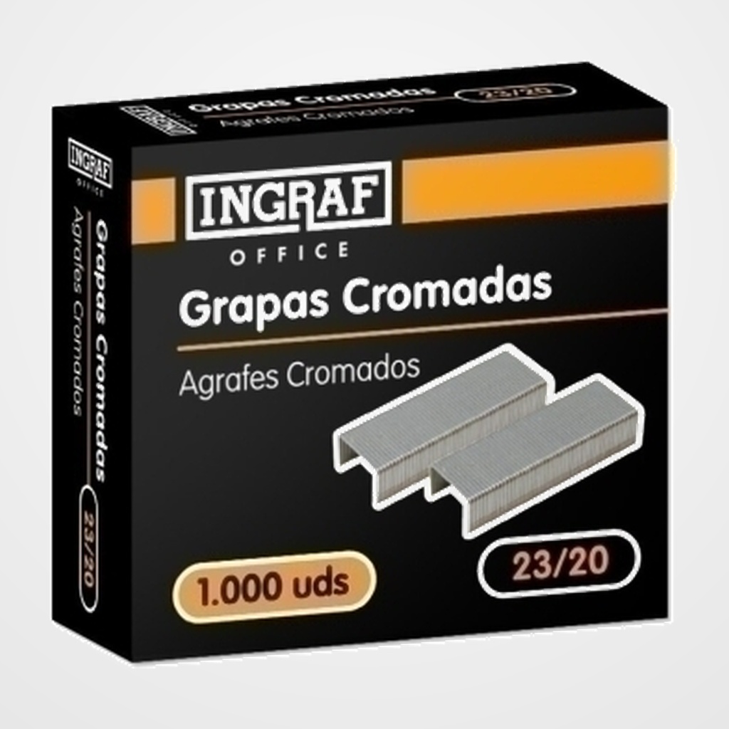 GRAPAS OFFICE GRUESOS 23/20 GALVANIZADAS caja de 1000