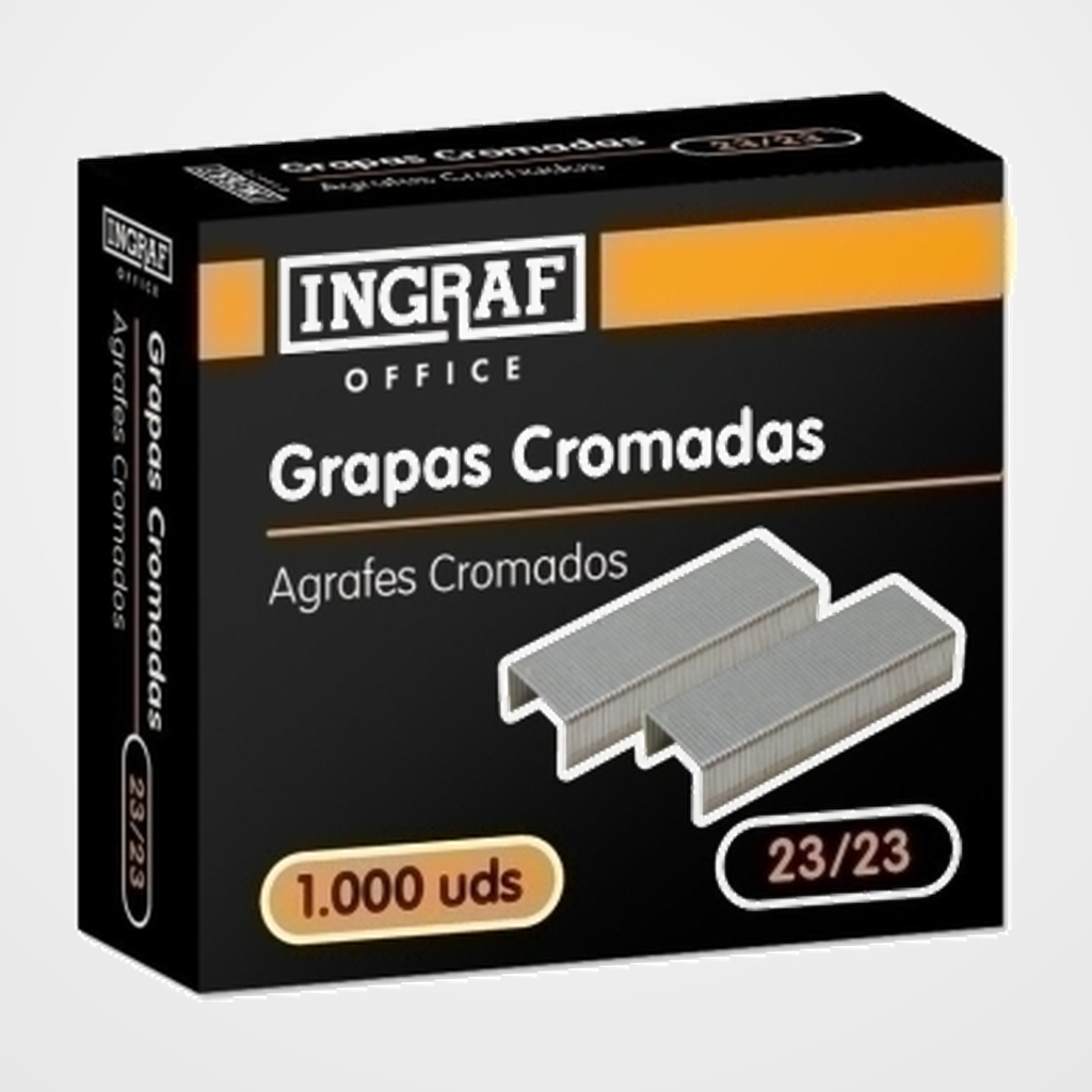 GRAPAS OFFICE GRUESOS 23/23 GALVANIZADAS caja de 1000