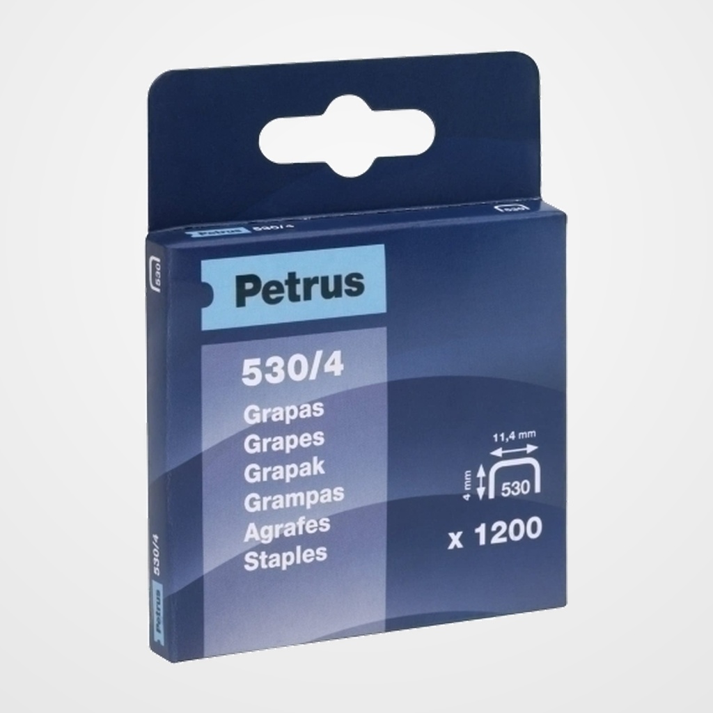 GRAPAS PETRUS CLAVADORA 530/ 4 mm. COBREADAS caja de 1200