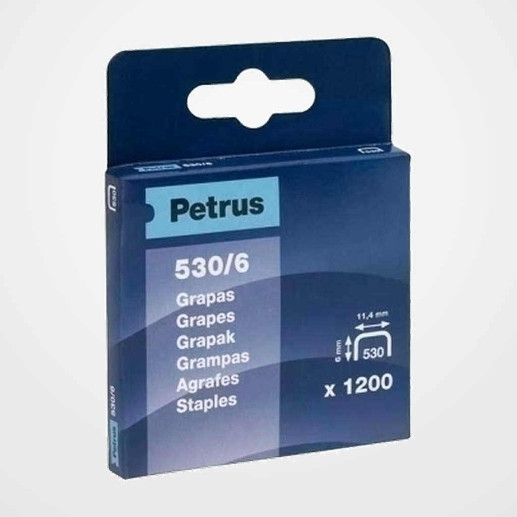 GRAPAS PETRUS CLAVADORA 530/ 6 mm. COBREADAS caja de 1200