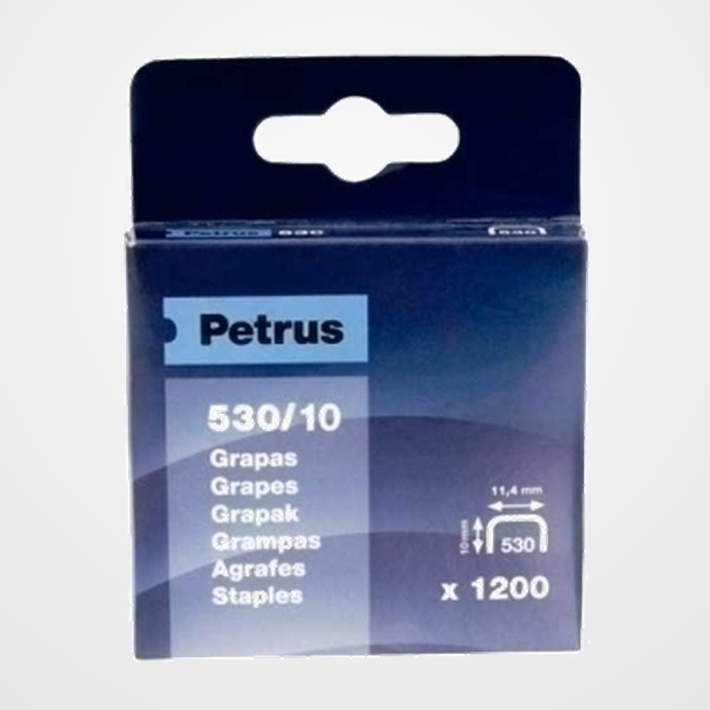 GRAPAS PETRUS CLAVADORA 530/10 mm. COBREADAS caja de 1200