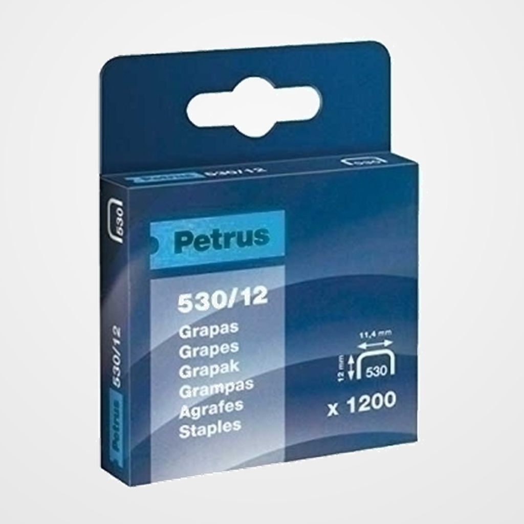 GRAPAS PETRUS CLAVADORA 530/12 mm. COBREADAS caja de 1200