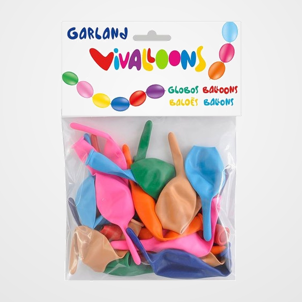 GUIRNALDA VIVALLOONS PEQUEÑA COLORES SURTIDOS BOLSA DE 20