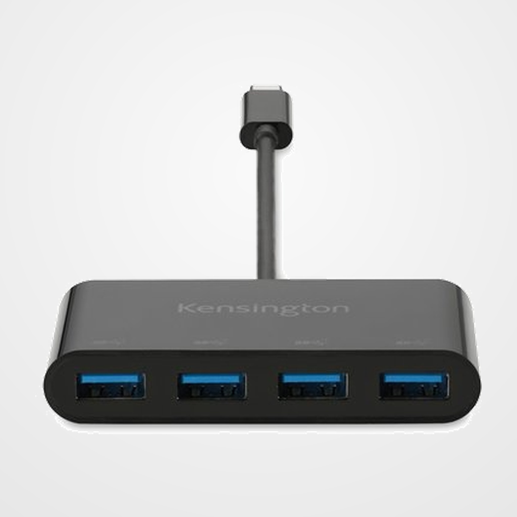 HUB USB KENSINGTON 4 PUERTOS USB-C Y CARGADOR (CH1200)