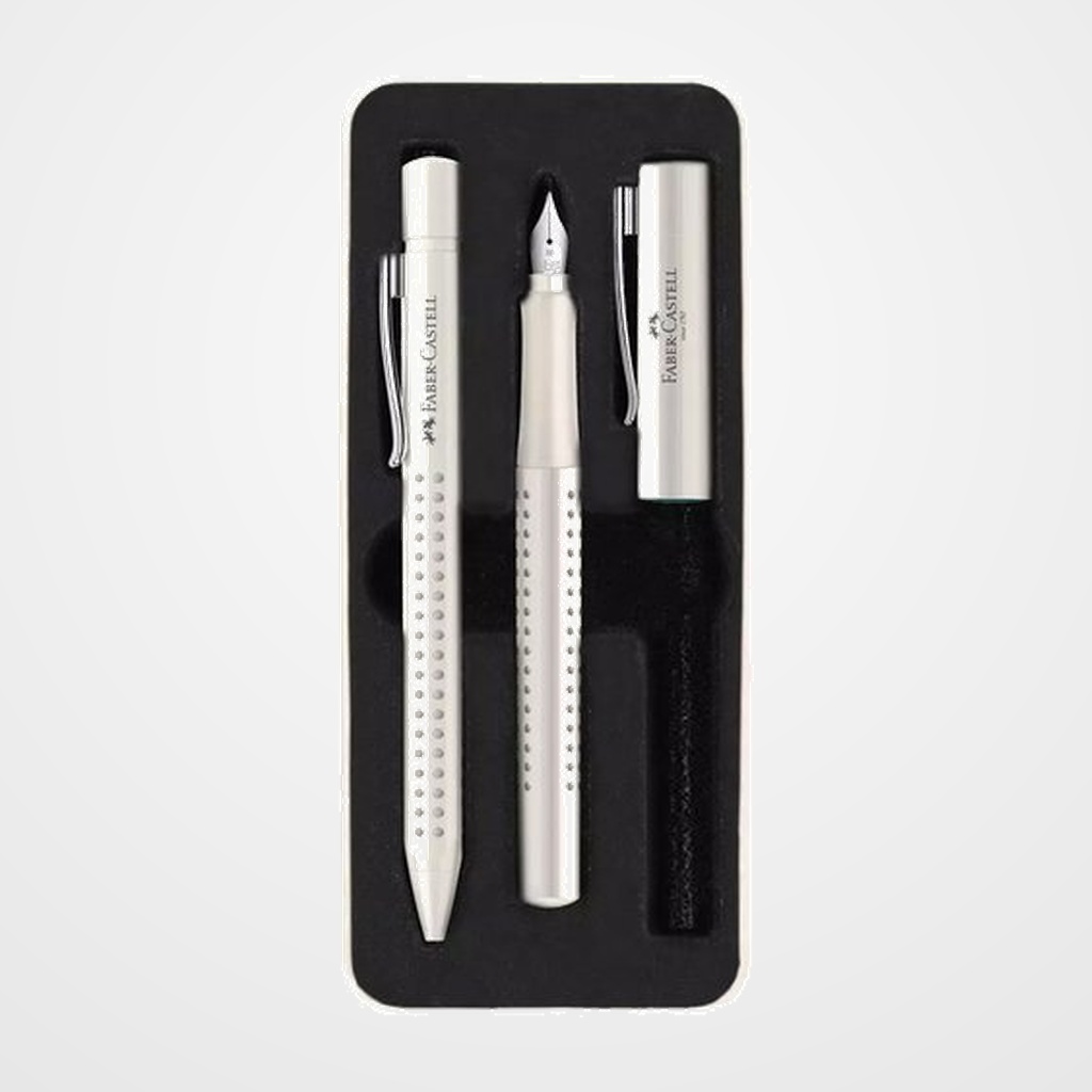 JUEGO BOLIGRAFO+PLUMA FABER-CASTELL GRIP 2010 (M) LECHE DE COCO