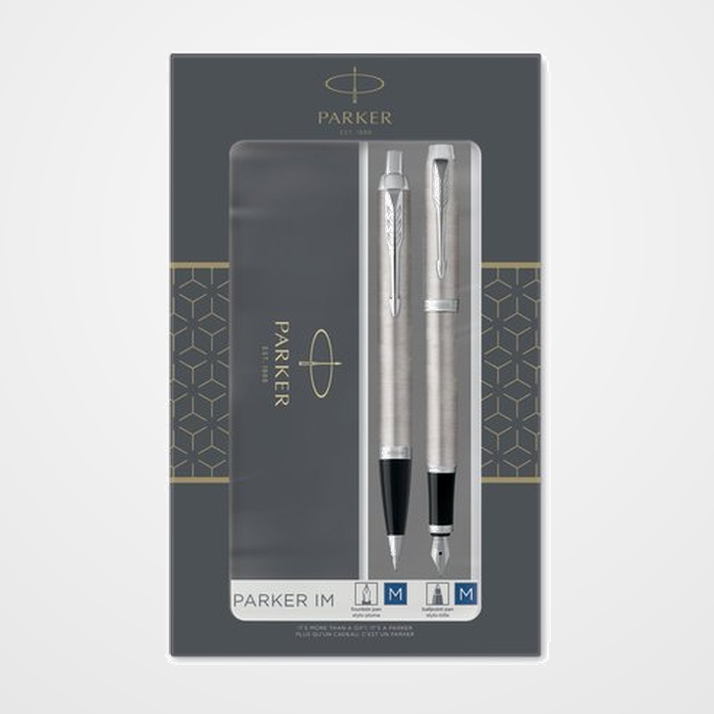 JUEGO BOLIGRAFO+PLUMA PARKER IM ACERO CT