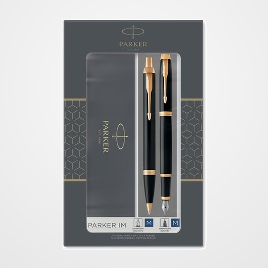 JUEGO BOLIGRAFO+PLUMA PARKER IM NEGRO GT