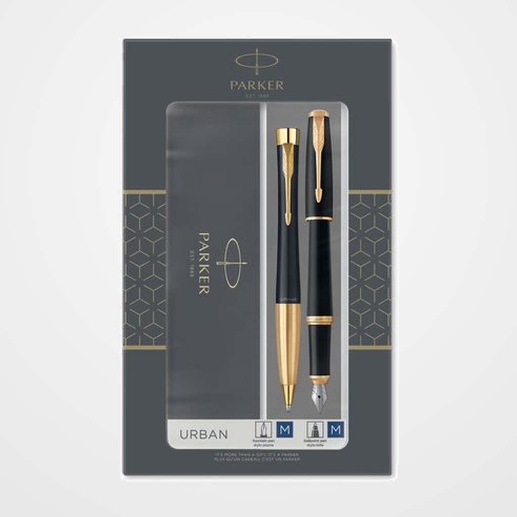 JUEGO BOLIGRAFO+PLUMA PARKER URBAN NEGRO GT