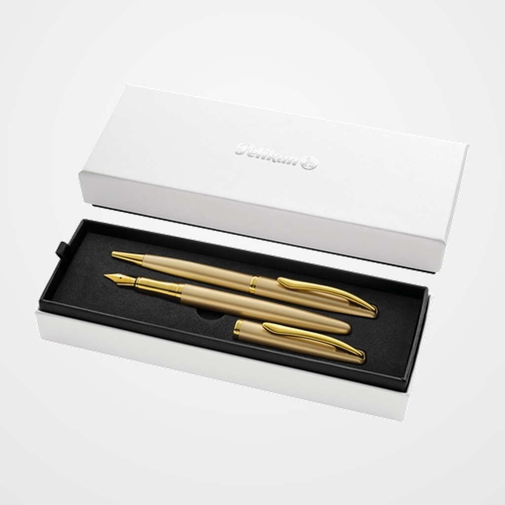 JUEGO BOLIGRAFO+PLUMA PELIKAN JAZZ NOBLE ORO (821889)
