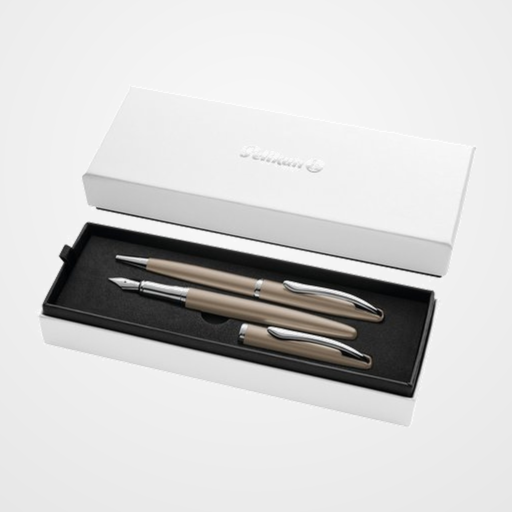 JUEGO BOLIGRAFO+PLUMA PELIKAN NOBLE PARDO