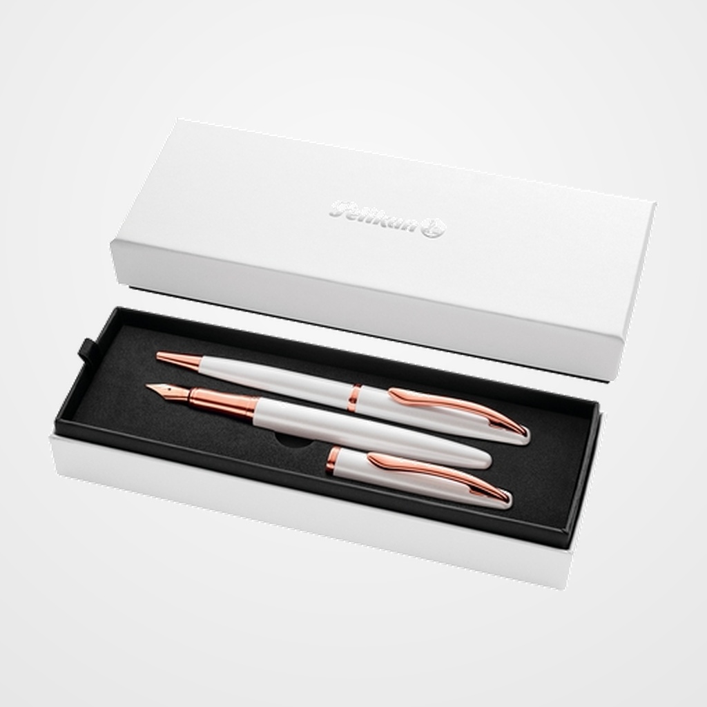 JUEGO BOLIGRAFO+PLUMA PELIKAN JAZZ NOBLE PERLA (821865)
