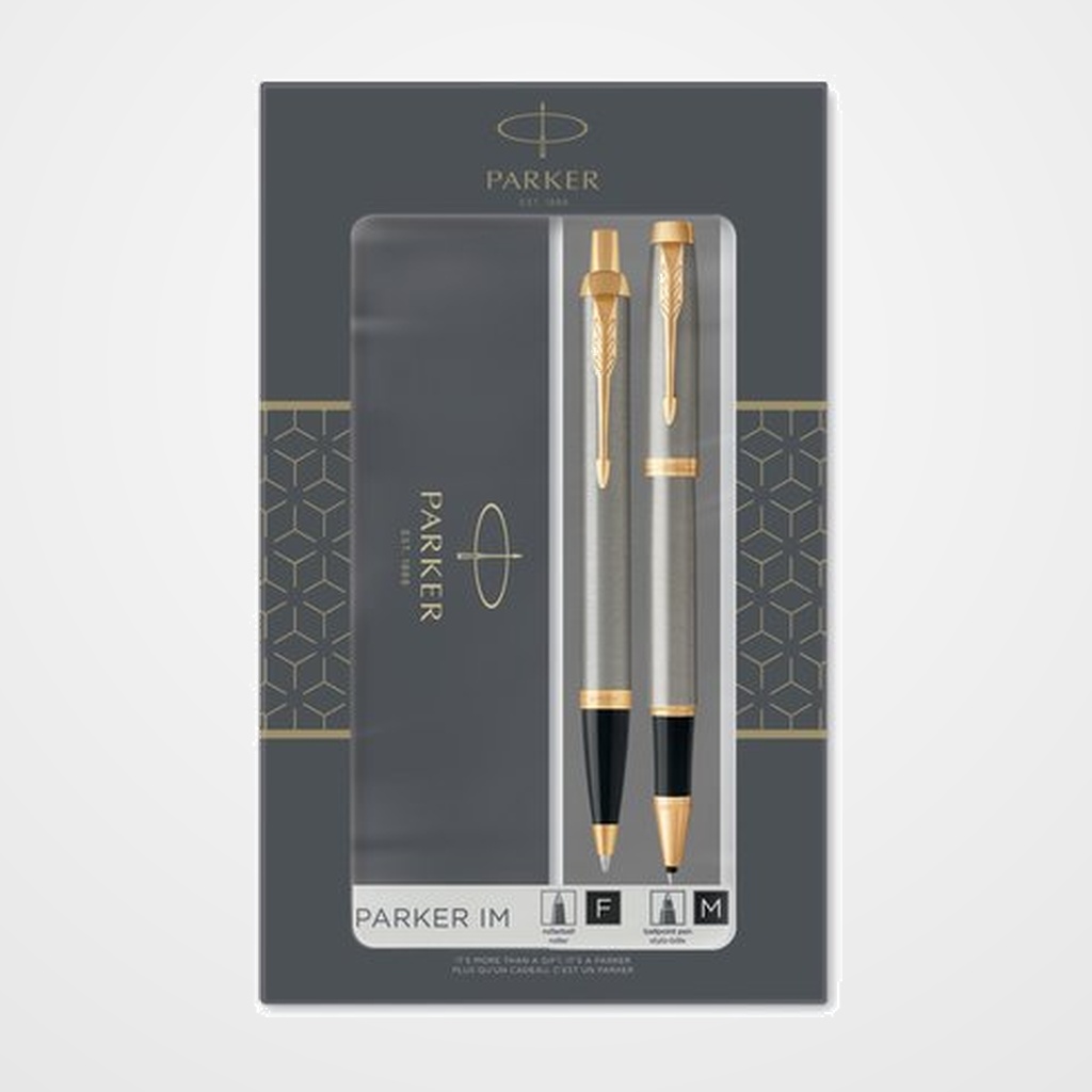 JUEGO BOLIGRAFO+ROLLER PARKER IM ACERO GT
