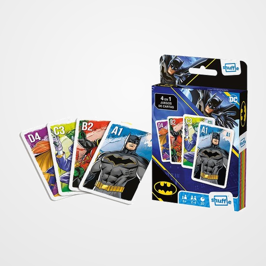 JUEGO CARTAMUNDI SHUFFLE FUN 4 IN 1 BATMAN