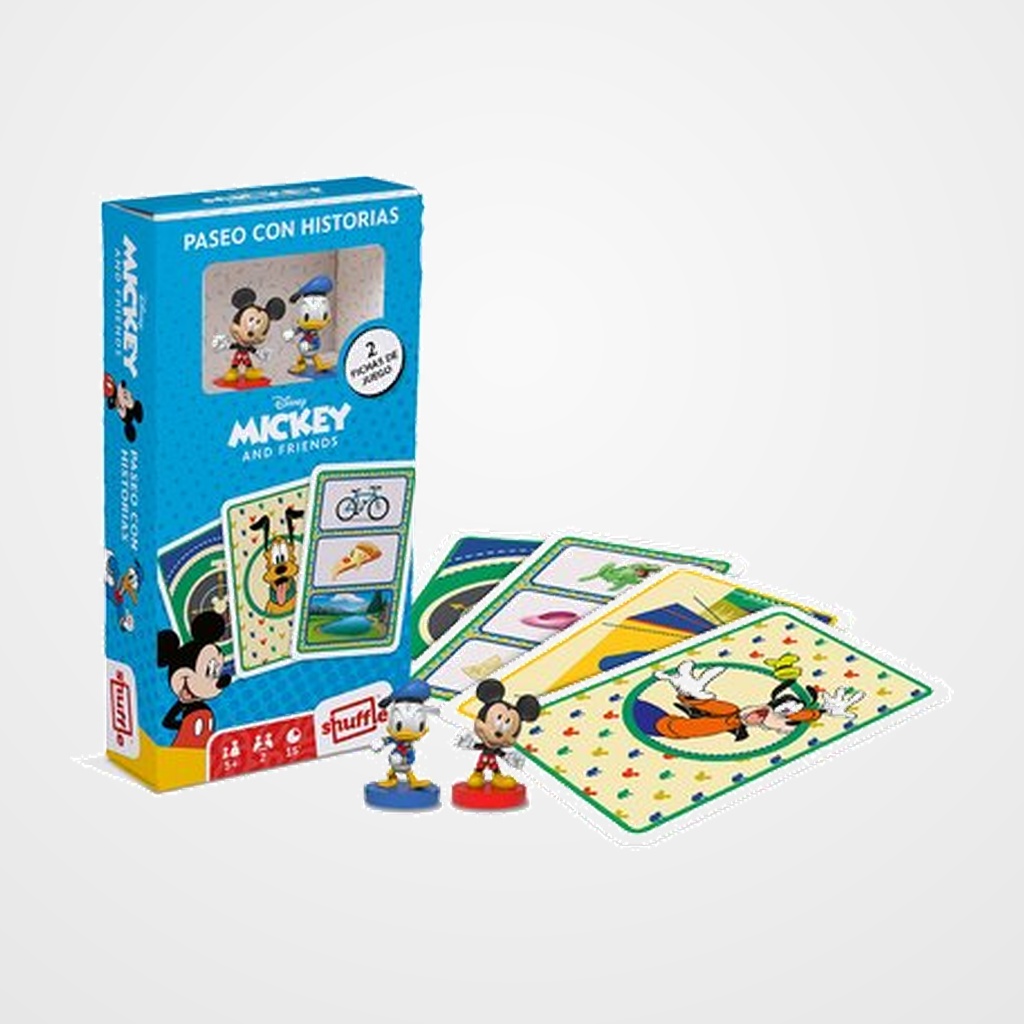 JUEGO CARTAMUNDI SHUFFLE PLUS FIGURINE MICKEY (Paseo con historias Mickey y Donald)