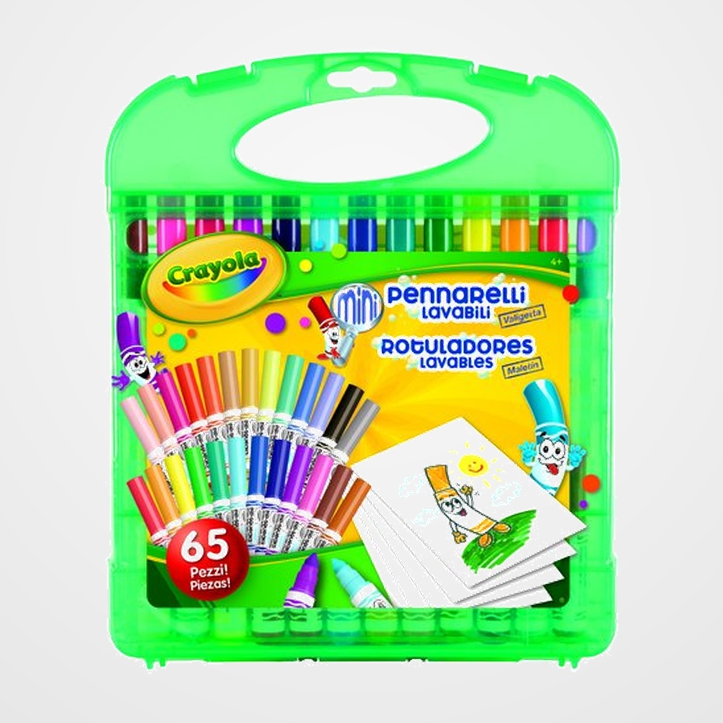 JUEGO CRAYOLA MALETIN ROTULADORES LAVABLES 65 PZ (+3 años)