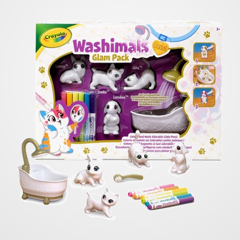 JUEGO CRAYOLA WASHIMALS SET ACTIVIDADES NUEVA BAÑERA Y 4 MASCOTAS (+4 años)