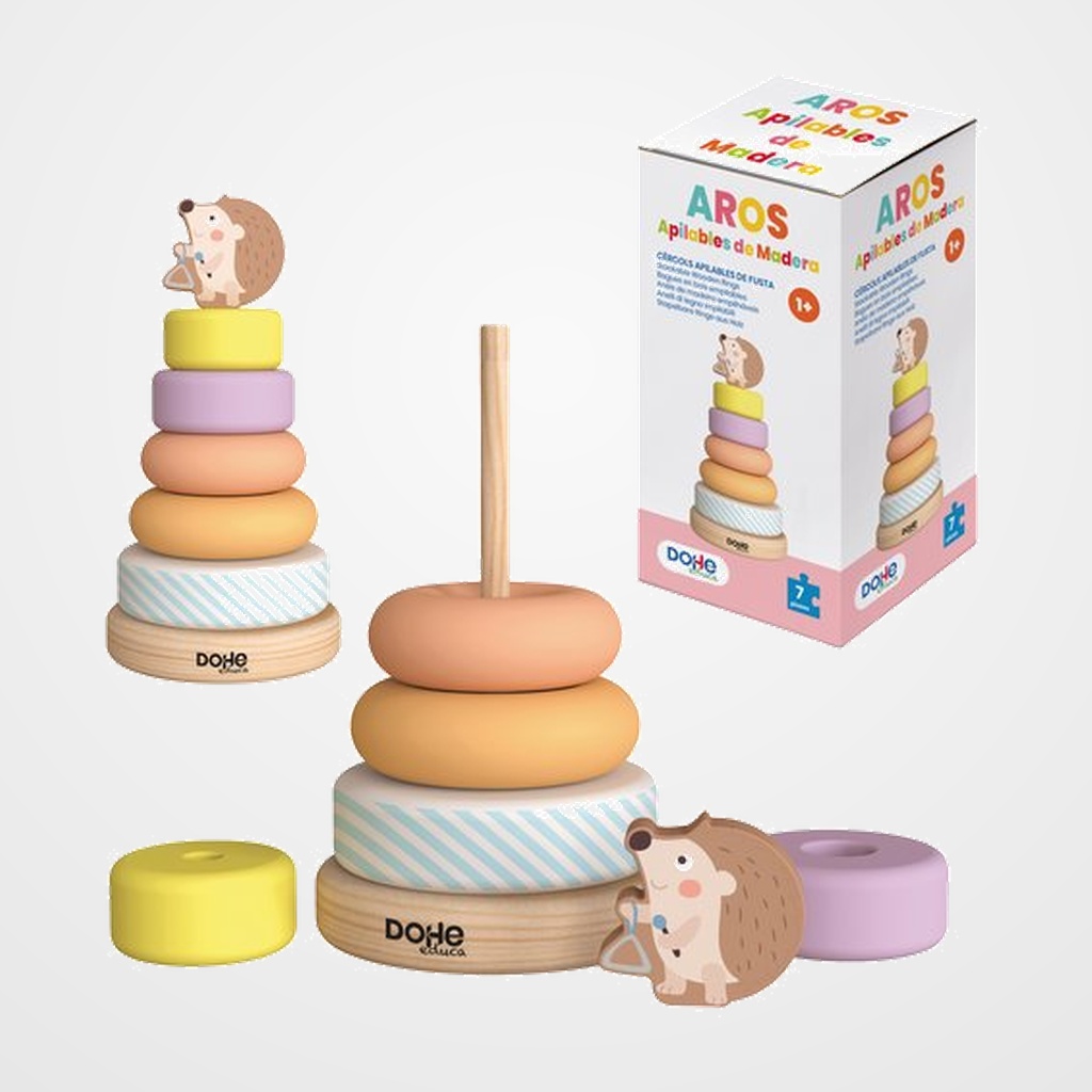 JUEGO DOHE EDUCA ANILLOS APILABLES MADERA  +1 AÑO