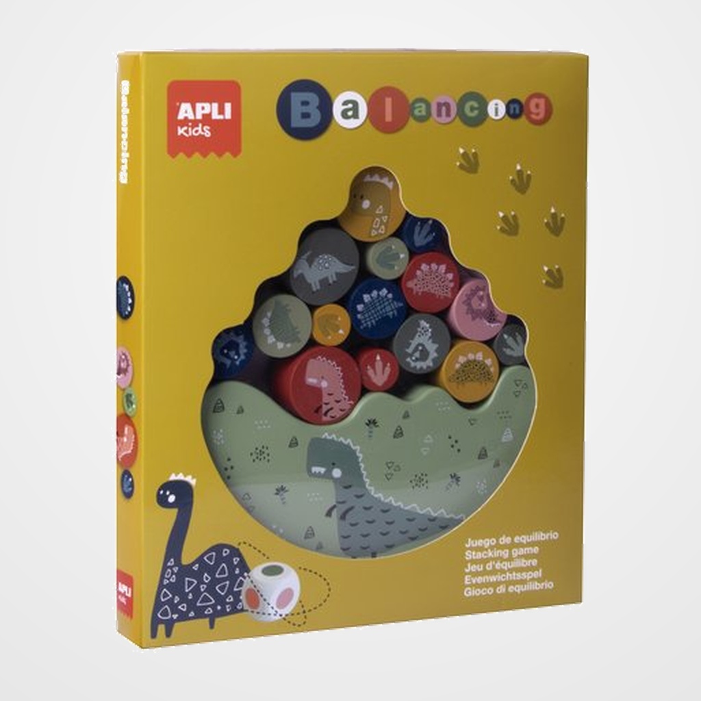 JUEGO EDUCATIVO APLI KIDS BALANCING GAME EQUILIBRIO DE MADERA 16 PIEZAS DINOSAURIOS