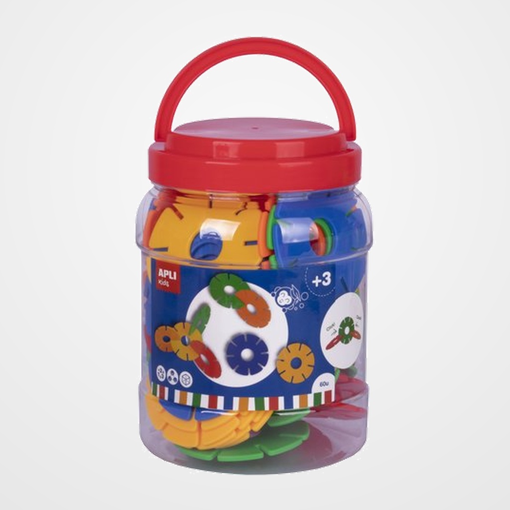 JUEGO EDUCATIVO APLI KIDS DISCOS CONECTORES BOTE DE 60 UD.