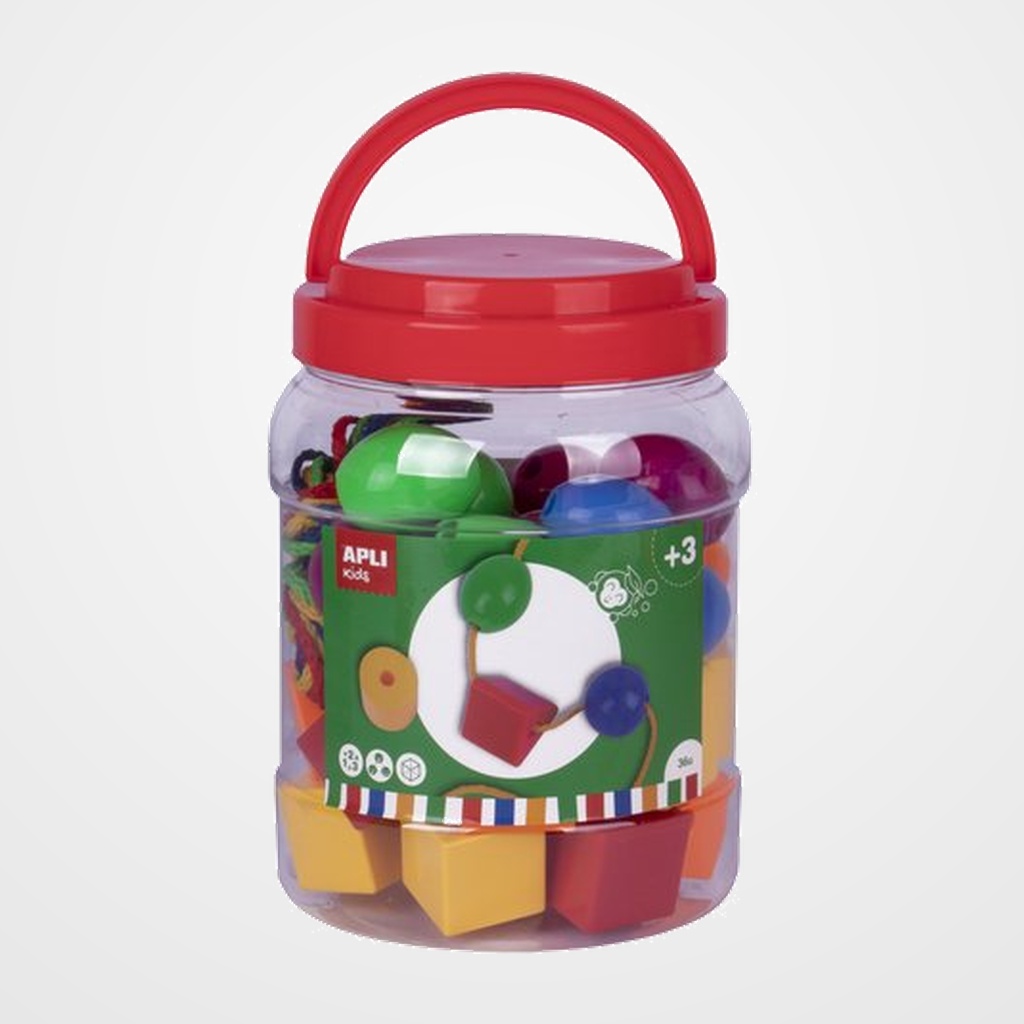 [25901437] JUEGO EDUCATIVO APLI KIDS FORMAS ENSARTABLES BOTE DE 36 UD.