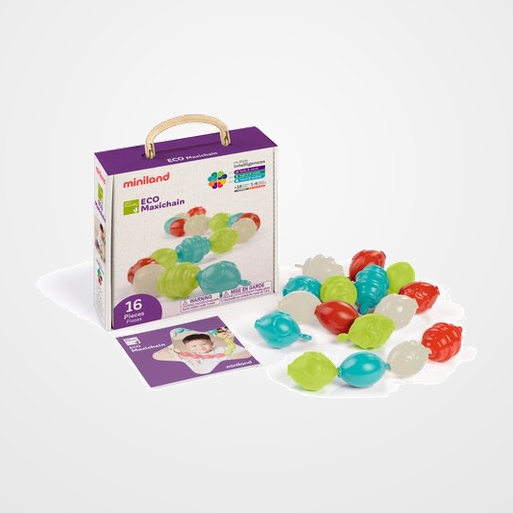 JUEGO EDUCAT.MINILAND ECO MAXICHAIN  16 PCS (18-36 MESES)