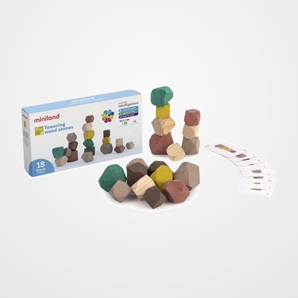 JUEGO EDUCAT.MINILAND ECO: PIEDRAS APILABLES 18 pz.  (18 MESES)