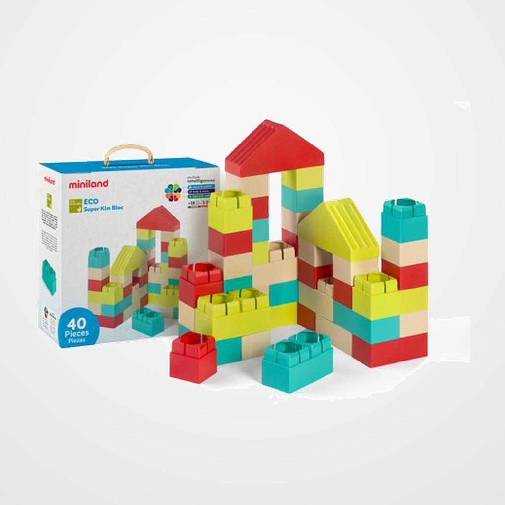 JUEGO EDUCAT.MINILAND ECO SUPER KIM BLOC 40 PCS (18 MESES)