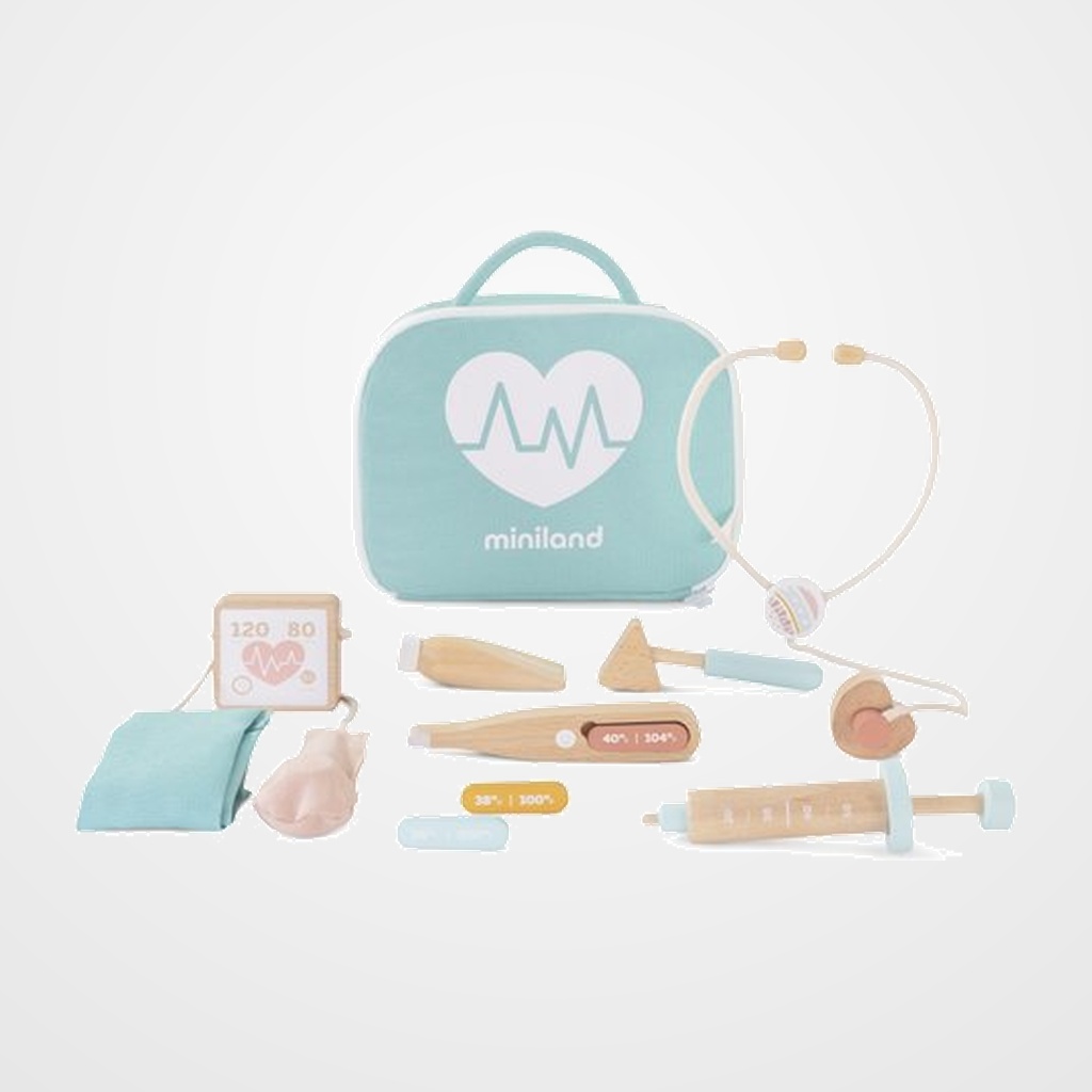 JUEGO EDUCAT.MINILAND SET DE MEDICO DE MADERA PARA MUÑECOS (3-6 años)