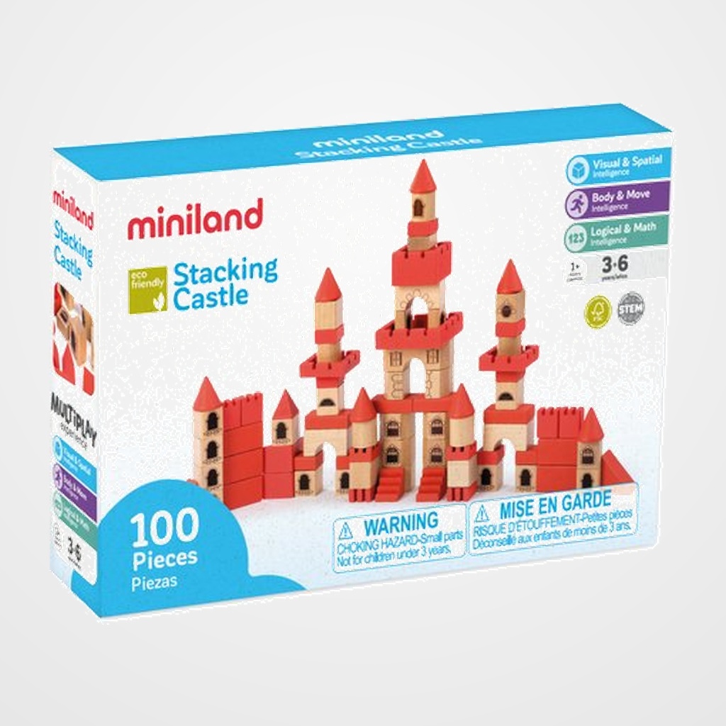 JUEGO EDUCAT.MINILAND STACKING CASTLE 100 pz.  (3-6 AÑOS)