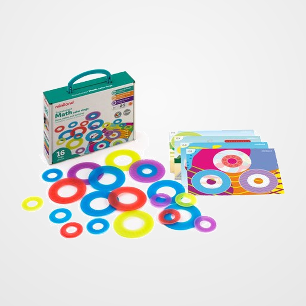 JUEGO EDUCAT.MINILAND TRANSLUCENT MATH COLOR RINGS  (2-5 AÑOS)