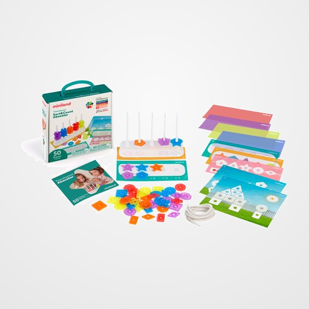 JUEGO EDUCAT.MINILAND TRANSLUCENT SORT&COUNT ABACOLOR (3-6 AÑOS)