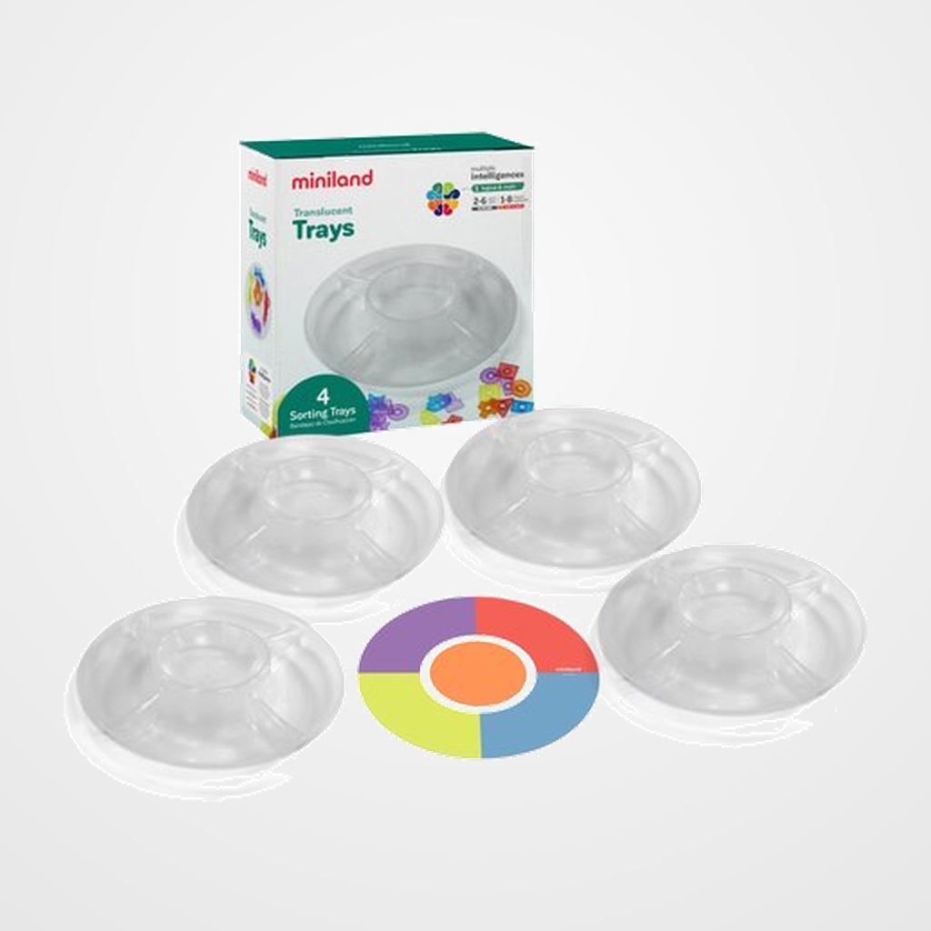 JUEGO EDUCAT.MINILAND TRANSLUCENT TRAYS (2-6 AÑOS)