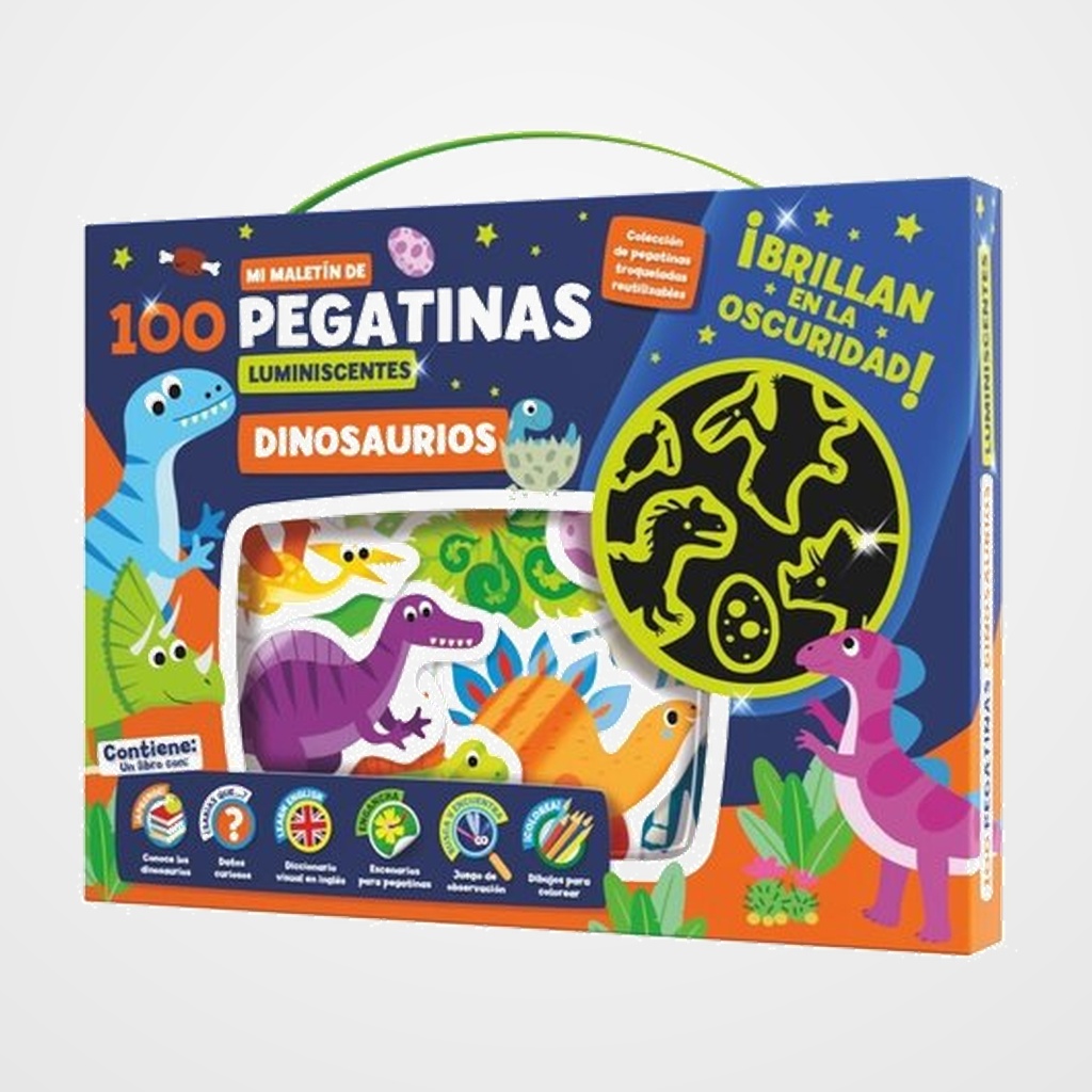 JUEGO IMAGILAND MALETIN 100 PEGATINAS LUMINISCENTES DINOSAURIOS
