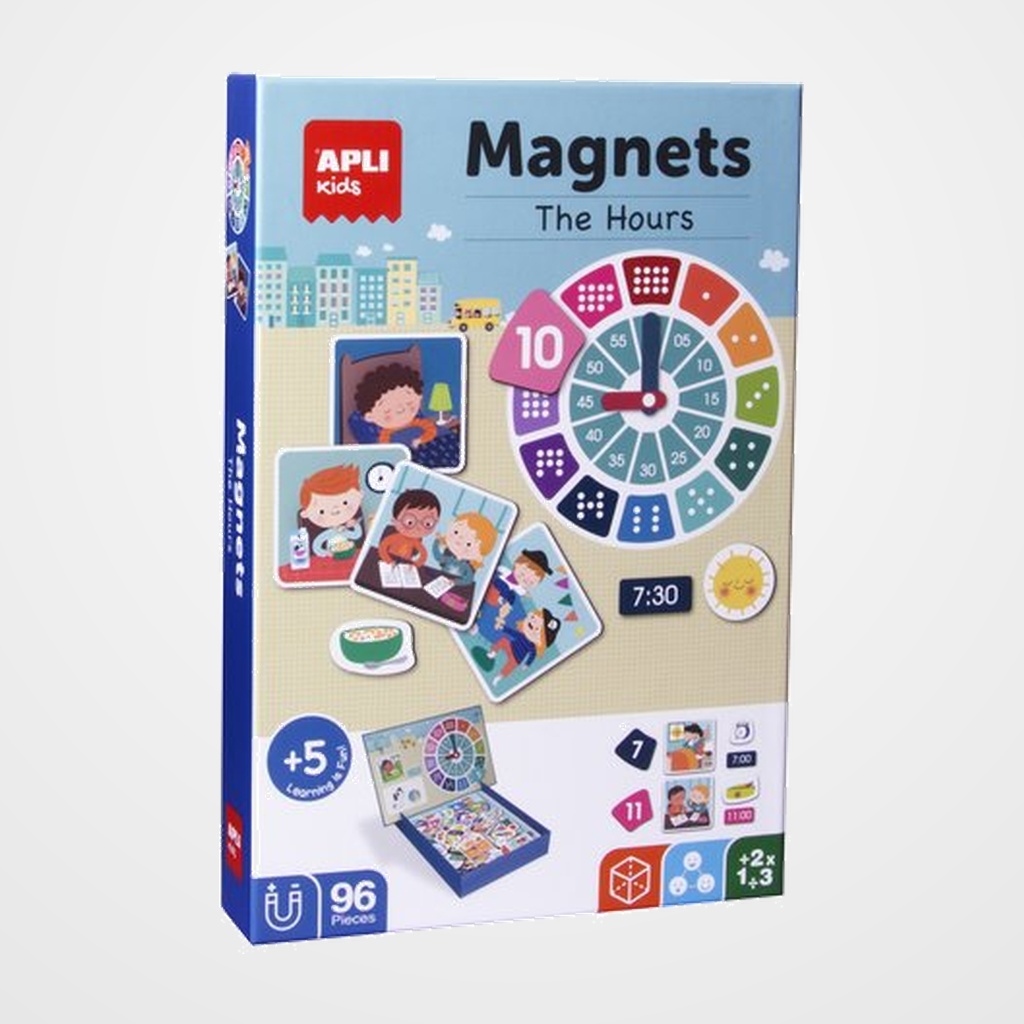JUEGO MAGNETICO APLI APRENDO LAS HORAS 96 PIEZAS