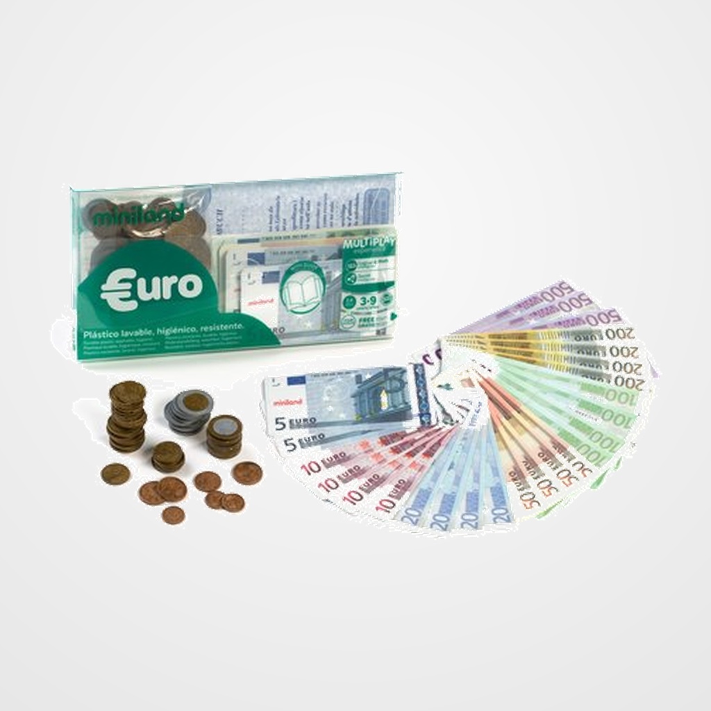 JUEGO MINILAND EURO +GUIA DIDACTICA (28 billetes+ 80 monedas)