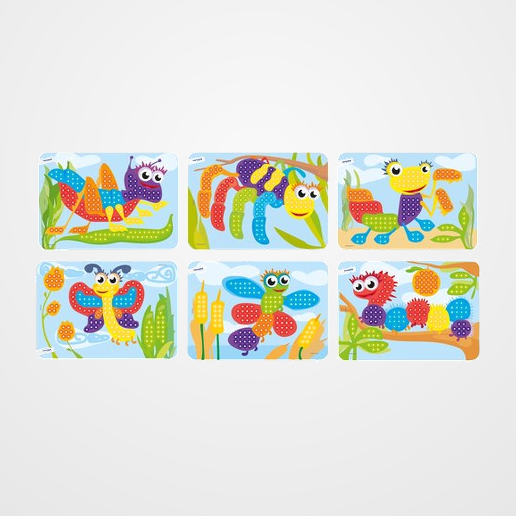 JUEGO MINILAND PEGS 10mm BICHOS PACK de 6 (3-6 años)