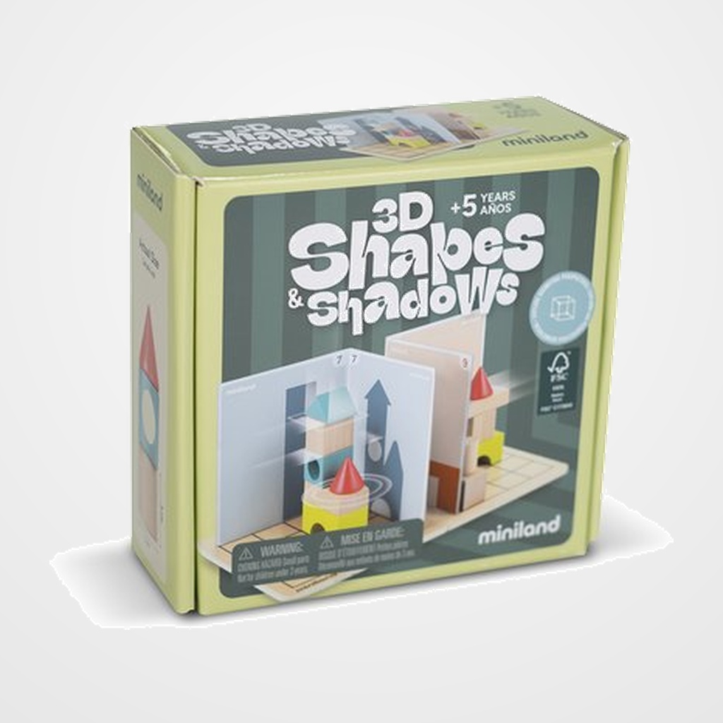 JUEGO MINILAND 3D SHAPES & SHADOWS MADERA FSC 100% (+5 años)