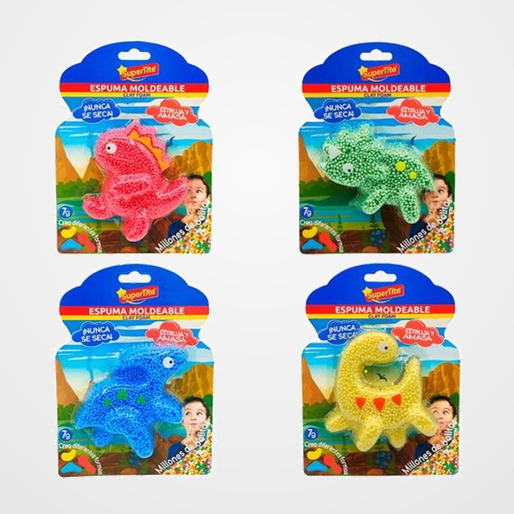 JUEGO SUPERTITE ESPUMA DE MOLDEADO 7g DINOSAURIO