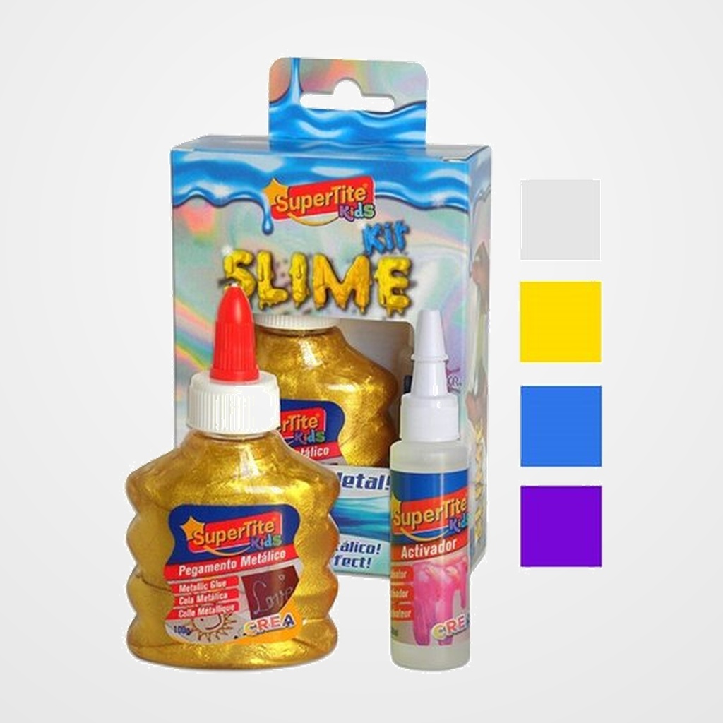 JUEGO SUPERTITE SLIME METALICO KIT (1x PEGAMENTO 1x LIQUIDO ACTIVADOR)
