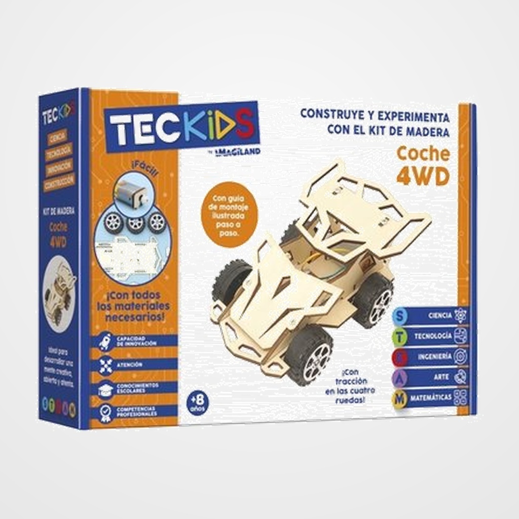JUEGO TECKIDS IMAGILAND KIT MADERA COCHE 4WD TRACCION A LAS 4 RUEDAS