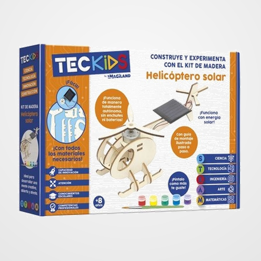 JUEGO TECKIDS IMAGILAND KIT MADERA HELICOPTERO SOLAR