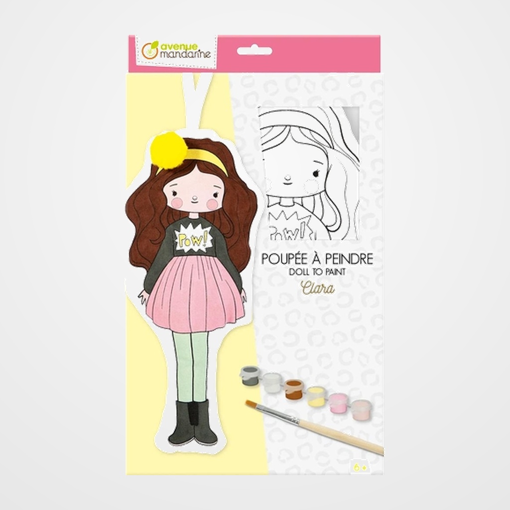 KIT DE MANUALIDADES AVENUE MANDARINE MUÑECA PARA PINTAR CLARA (+6años)