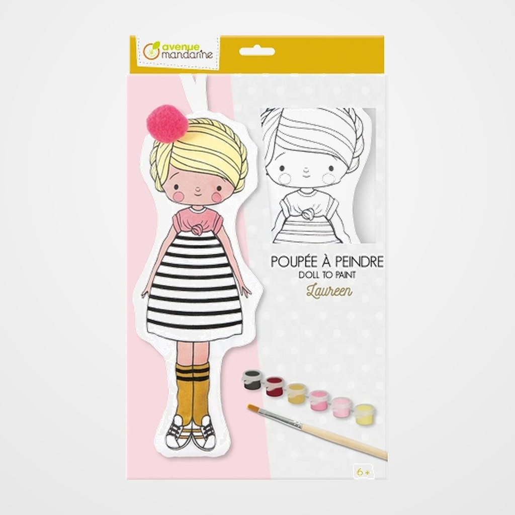 [25202076] KIT DE MANUALIDADES AVENUE MANDARINE MUÑECA PARA PINTAR LAUREEN (+6años)