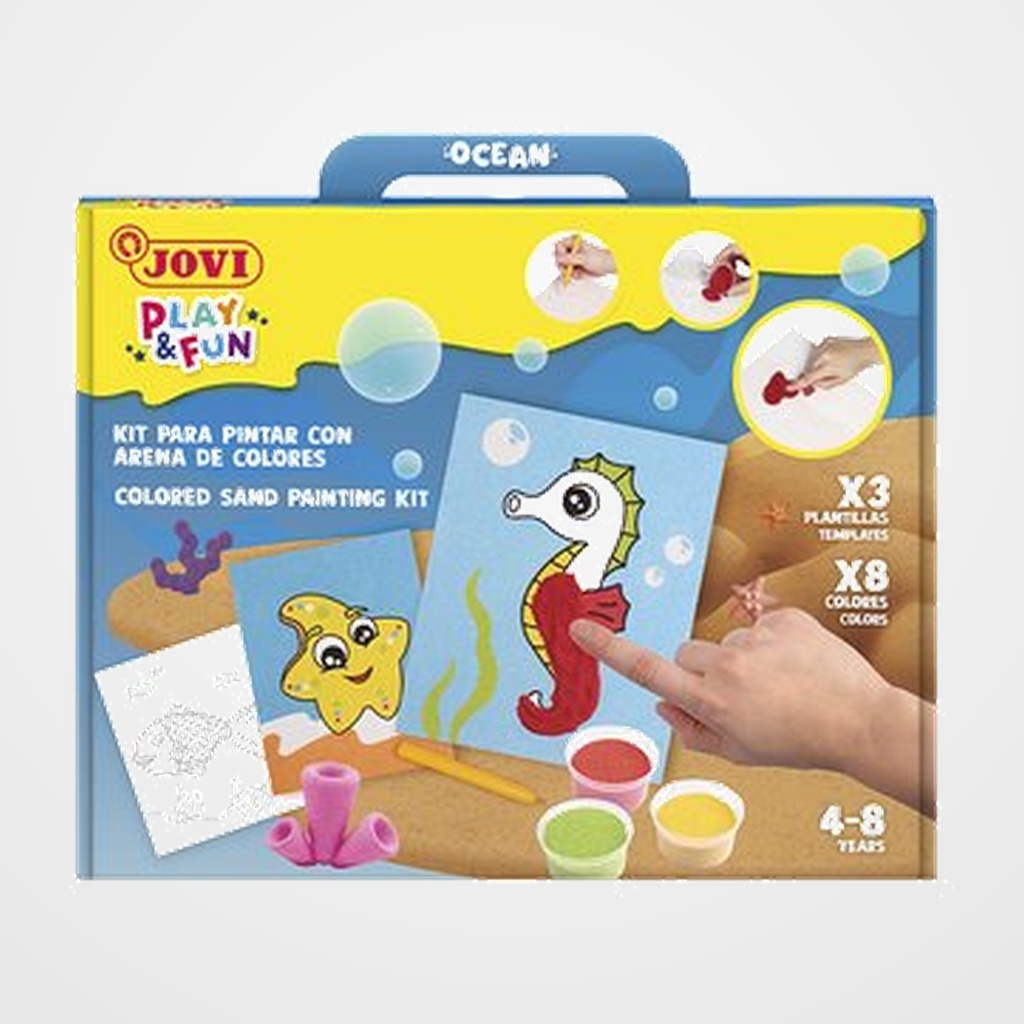 KIT DE MANUALIDADES JOVI PLAY&FUN PINTA CON ARENA DE COLORES ANIMALES MARINOS