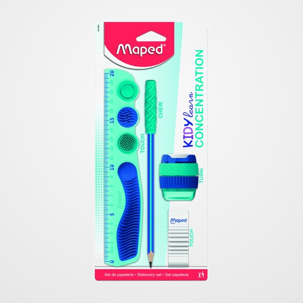 KIT MAPED KIDY LEARN CONCENTRACION 4 PIEZAS
