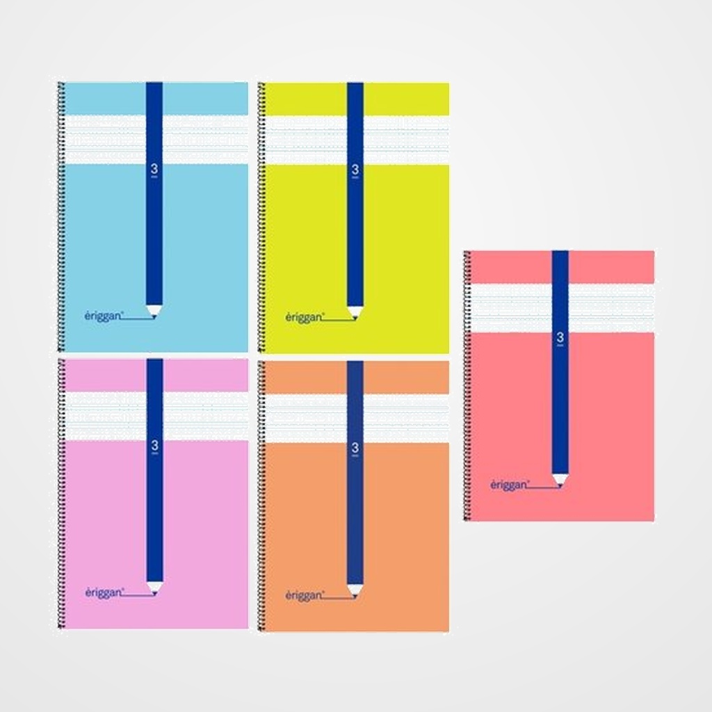 LAMELA BLOC ERIGGAN tapa BLANDA Fº 80h 70g CUADROVIA 3 mm (5 col.surt.)