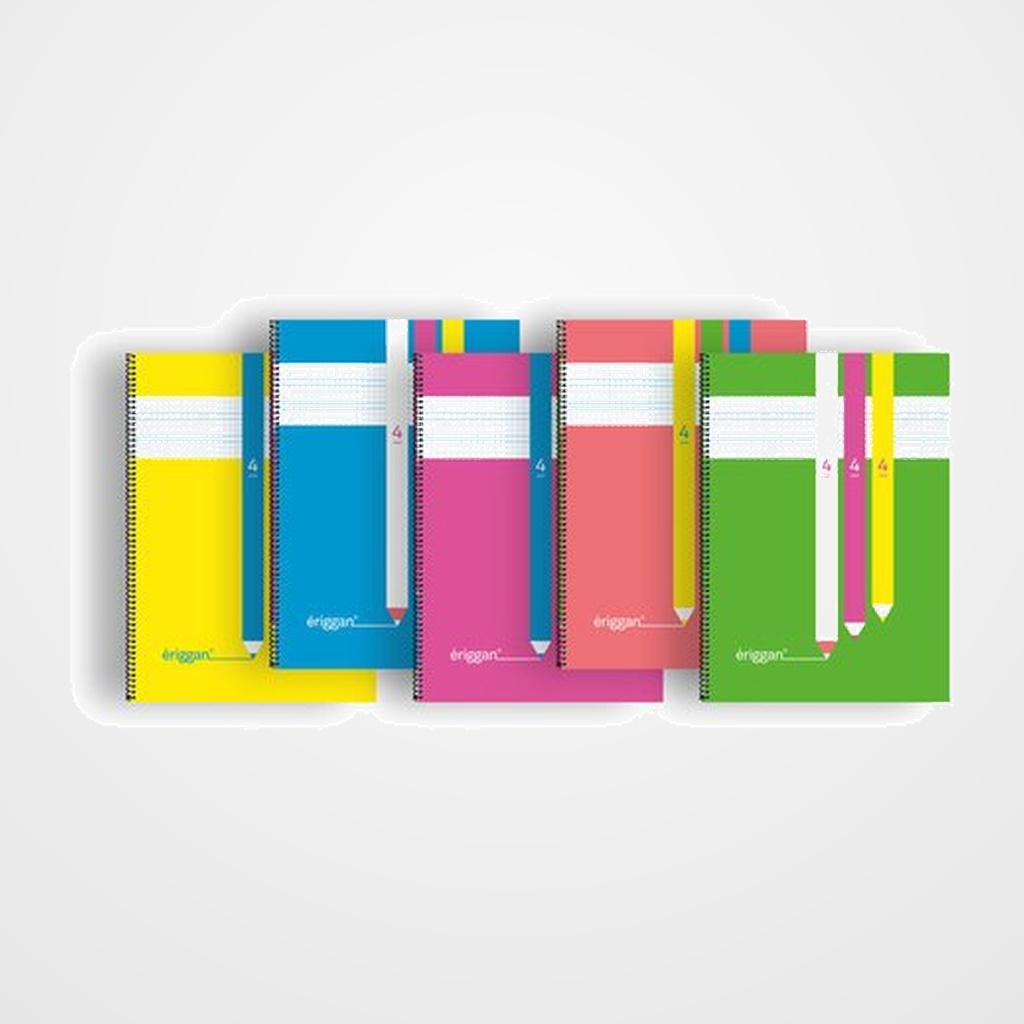 LAMELA BLOC ERIGGAN tapa POLIPROPILENO Fº 80h 90g CUADROVIA 4 mm (5 col.surt.)