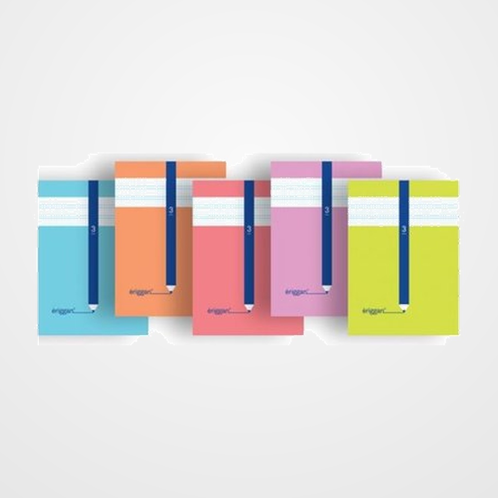 LAMELA LIBRETA ERIGGAN GRAPADA 50h 90g A4 CUADROVIA 3 mm (5 col.surt.)